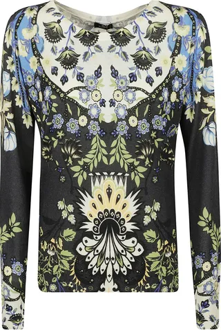 Printed Long-sleeve Blouse
