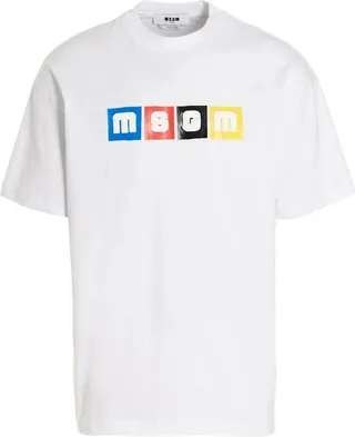 MSGM Logo Printed Crewneck T-Shirt