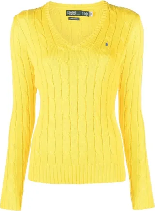 Kimberly cable knit V-neck jumper