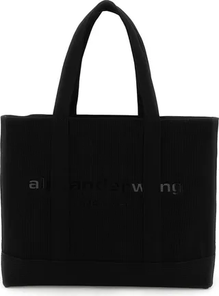 Ribbed Knit Tote Bag