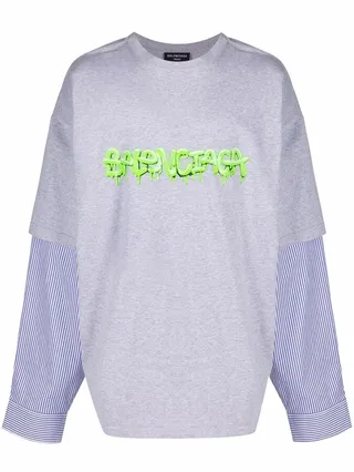 slime logo layered sleeve T-shirt