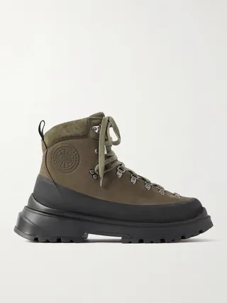 Journey Rubber and Nubuck-Trimmed Suede Hiking Boots