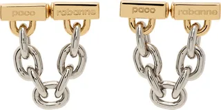 Paco Rabanne Silver & Gold Chain Link Earrings