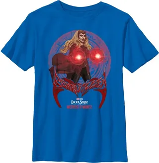 Boy's Marvel Doctor Strange in the Multiverse of Madness Powerful Wanda T-Shirt - Royal Blue - Large