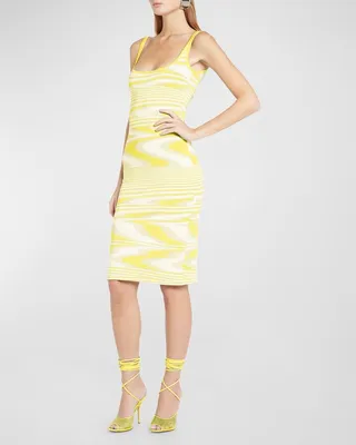 Abstract Knit Midi Dress