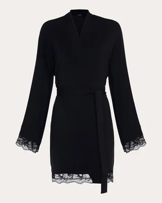 Lace-Trim Short Robe