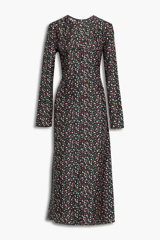Liz floral-print silk-twill maxi dress