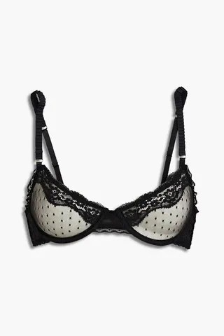 Layla Gleaming point d'esprit and lace underwired bra