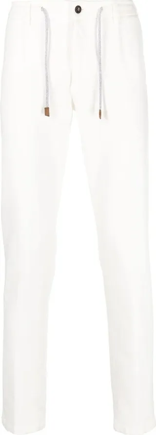 Drawstring Cotton Tapered Pants