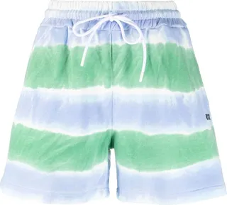 Stripe-Pattern Drawstring Shorts