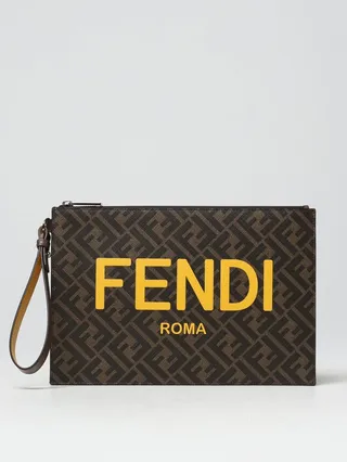 Fendi pouch in coated cotton with all-over FF monogram
