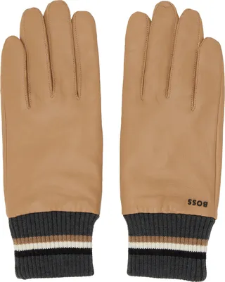 BOSS Beige Hyden Gloves