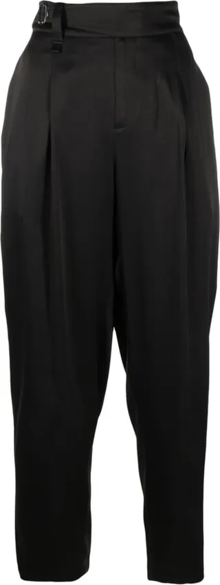 Pleat-Detail Cropped Trousers