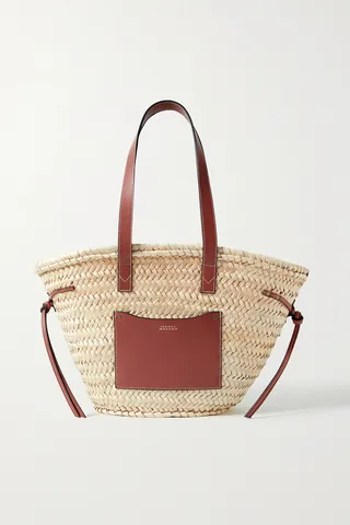 Isabel Marant - Cadix Medium Leather-trimmed Raffia Tote - Neutrals