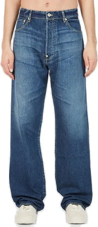 Kenzo Suisen Wide-Leg Relaxed-Fit Jeans