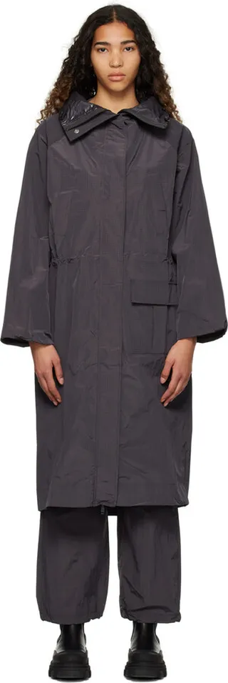 GANNI Gray Parka Coat
