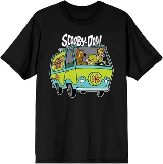 Scooby Doo and Shaggy Mystery Inc Men’s Black Graphic Tee-6XL