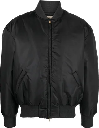 Zip-Up Wool-Blend Bomber Jacket