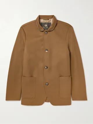 Spagna Leather-Trimmed Rain System® Cashmere-Felt Chore Jacket