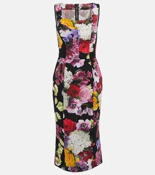 Floral marquisette midi dress