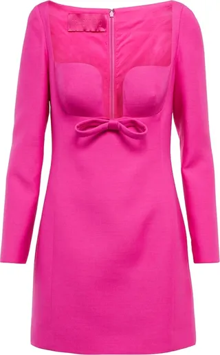 Wool and silk crepe minidress