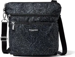 Baggallini Modern Large Pocket Crossbody (Midnight Blossom Print) Handbags