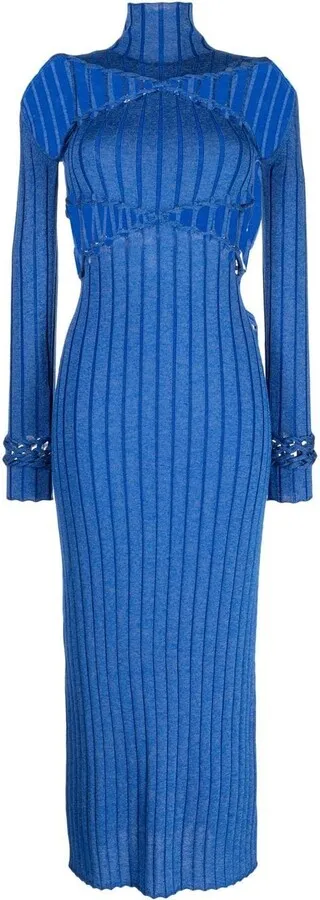 X-Braid cut-out knit dress