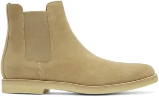 Common Projects Beige Suede Chelsea Boots