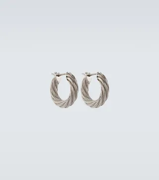 Cord sterling silver hoop earrings