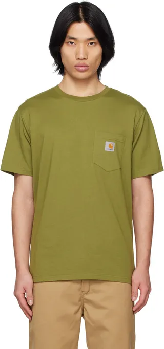 Carhartt Work In Progress Green Patch Pocket T-Shirt