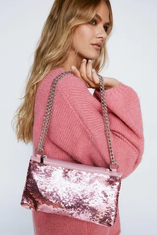 Nasty Gal Womens Slouched Sequin Grab Bag