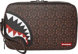 Coated canvas beauty case with Shark in Paris check motif