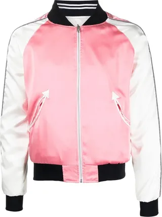 Embroidered Panelled Bomber Jacket