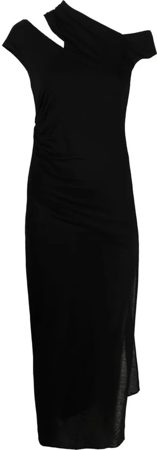 Asymmetric Jersey Midi-Dress