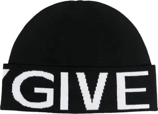 Intarsia-Knit Logo Wool Beanie