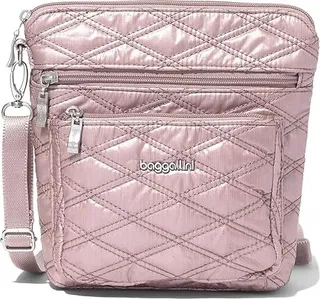 Baggallini Modern Pocket Crossbody (Rose Metallic Quilt) Cross Body Handbags