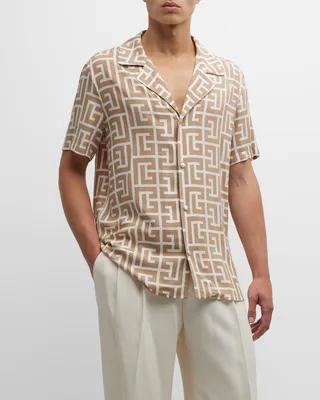 Men's Macro Monogram Pajama Shirt