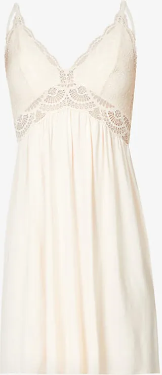 Womens Blush arry e ademoiselle Stretch-jersey and Lace Chemise