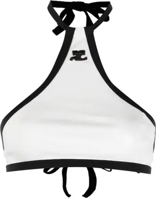 Two-Tone Halterneck Crop Top