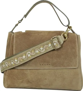 Sveva Naif White Medium Tobacco Green Bag