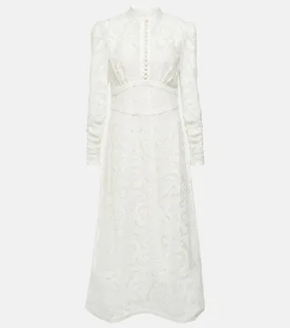 Paisley lace midi dress