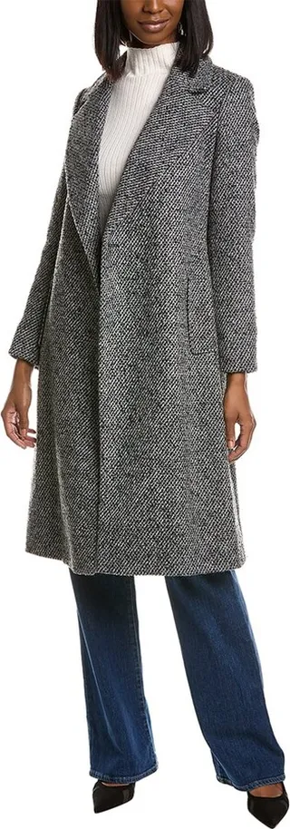 Sam Edelman Tweed Wool-Blend Wrap Coat