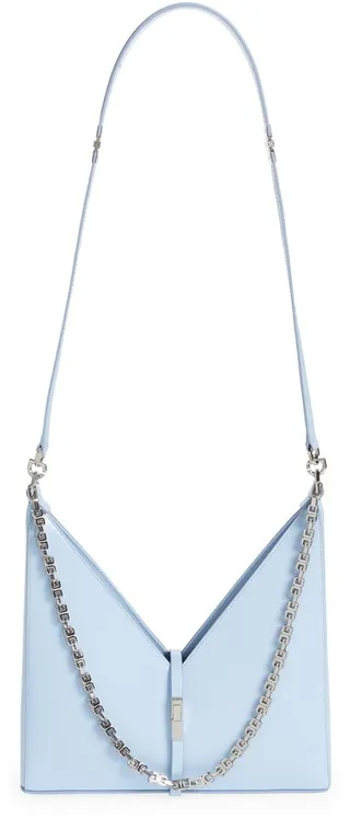 Small Cutout Chain Strap Leather Crossbody Bag