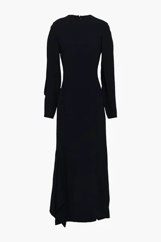 Asymmetric crepe midi dress