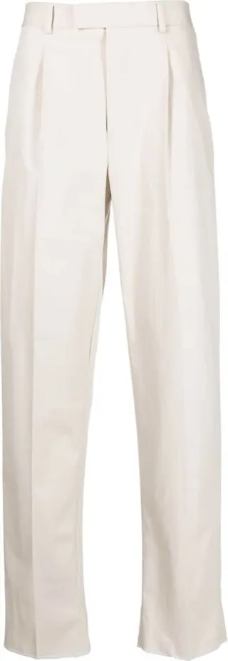 Wide-Leg Pleated Trousers