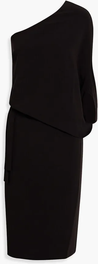 Lois one-shoulder draped stretch-crepe dress
