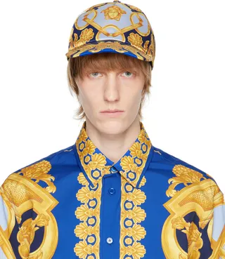 Versace Navy Barocco Cap