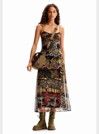 Graphic Strappy Dress