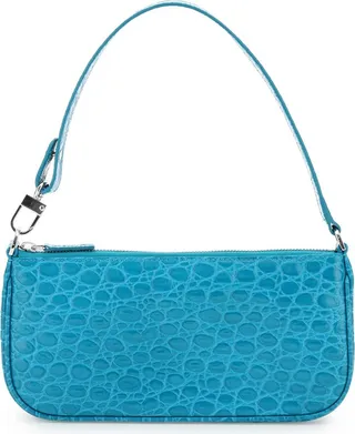 Croco Embossed Leather Rachel Bag