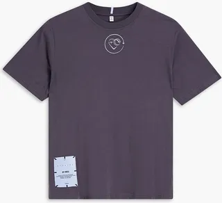 Appliquéd printed cotton-jersey T-shirt